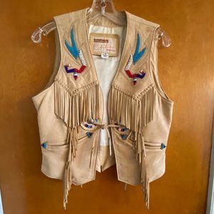 RARE  Authentic  70s  Arturo Burray Olson Leather Woman's Vest  Vintage
